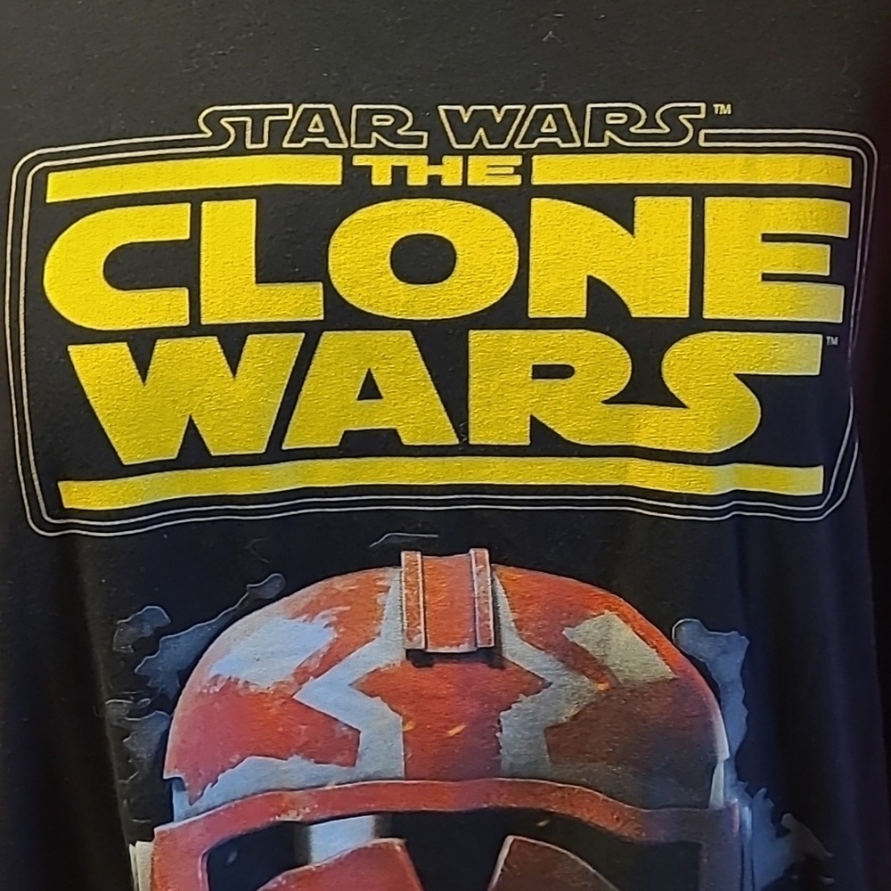 💣Star Wars Clone Wars Black and Yellow T-Shirt - Picture 3 of 10